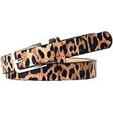 Tofwaol Leopard Belts for Women Girls Fashion Leather Belt for Women Ladies Waist Belts Wide Belt for Women Leather Wide Belts Womens Leopard Print Belt for Jeans Dress Belt Adjustable Belts