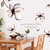 SWORNA Nature Series 3D Purple Flowers Removable Vinyl Mural Wall Decor Decals (24 Inch Height X 35 Inch Width, Purple, X-Large)