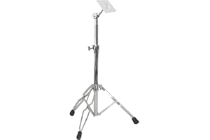 HXW PPS100 Electronic Mounting Stand With Plate, Double Braced Drum Pad Stand For Sample Pad/Multipad Percussion Instruments, Chrome