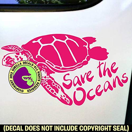 SAVE THE OCEANS - SEA TURTLE Ocean Vinyl Decal Sticker A - Thumbnail 5