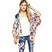 Sunward Flower Chiffon Shawl Kimono Cardigan Coats Jackets Cover up Blouse Tops (XL, Multi-color)