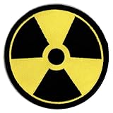 Nuclear Radiation Symbol Embroidered Patch Iron-On Danger Symbol Yellow Logo