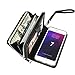 PASONOMI iPhone 8 Plus Case, iPhone 7 Plus Zipper Wallet Case, PU Leather Protective Shell Detachable Folio Flip Holster Carrying Case with Card Holder for Apple iPhone 8 Plus & 7 Plus (Black)