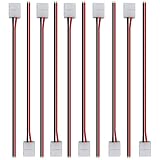 LightingWill 10pcs Pack Strip Wire Solderless Snap Down 2Pin Conductor LED Strip Connector for 8mm Wide 3528 2835 Single Color Flex LED Strips