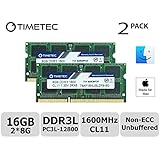 Timetec Hynix IC Apple 16GB Kit (2x8GB) DDR3L 1600MHz PC3L-12800 SODIMM Memory upgrade For MacBook Pro13-inch/15-inch Mid 2012, iMac 21.5-inch Late 2012/ Early/Late 2013(16GB Kit (2x8GB))