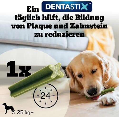 DentaStix Fresh Hundeleckerli für große Hunde, Kausnack gegen Zahnsteinbildung, Für gesunde Zähne und einen frischen Atem, 4 er Pack, 4 x 28 Stück