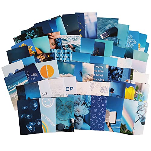 fantasy casa Blue Collage Kit for Wall Aesthetic Decor, 60 Set 4x6 inch Images, Room Decor for Teen Girls, Posters For Room Aesthetic, cool room decor aesthetic, Wall Collage Kit Aesthetic Pictures, Posters Aesthetic, Collage Kit