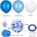 Blulu 60 Pieces Royal Blue Confetti Latex Balloons with 4 Rolls Balloon Ribbons 12 Inch Blue Series Balloon for Birthday Wedding Baby Shower Party Decoration