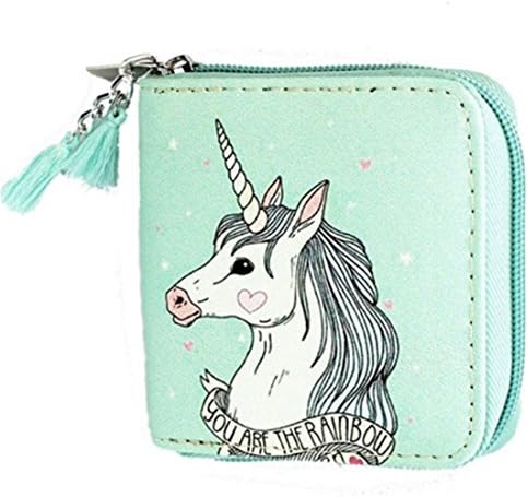 Edtoy Wallet Green Cartoon Unicorn Pattern Purse Coin Holder