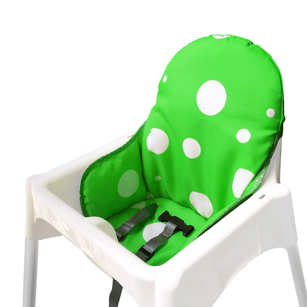 ZARPMA Seat Covers Cushion for Ikea Antilop Highchair,Washable Foldable Baby Highchair Cushion Cotton Padded Insert for Ikea Child Chair (Dark Green)