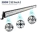 LED Light Bar YITAMOTOR 52 Inch 300W Light Bar with 12V Switch on/off Wiring Harness Spot Flood Combo Offroad LED Lights compatible for Jeep Truck Car Boat 4X4 SUV UTV 27,000 Lumens, 3 Year Warranty