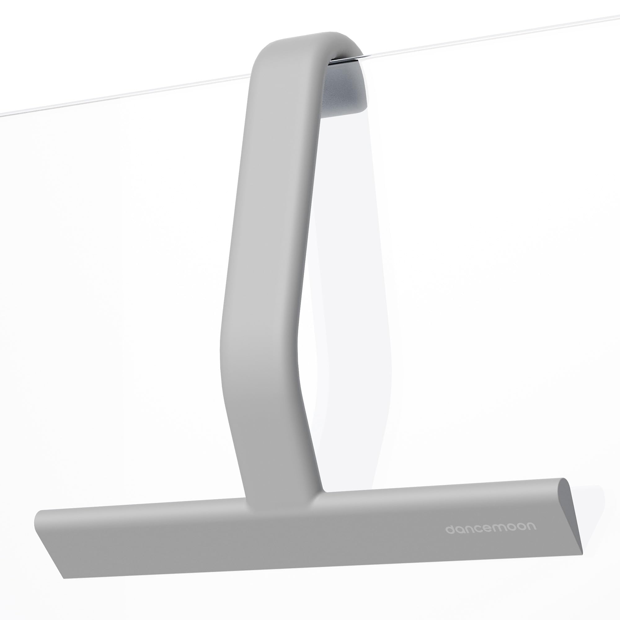 Photo 1 of dancemoon JustHang Shower Squeegee for Glass Doors, All-One-Piece Silicone with Built-in Hook Design for Easy Hanging and Cleaning, 10 Inch Gray