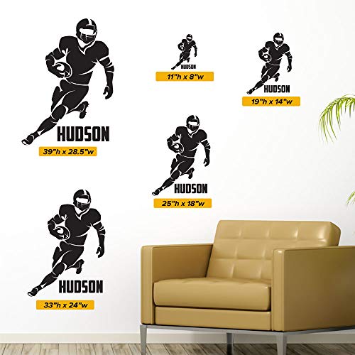 Custom Boys Name Football Running Back -0284- Personalized Boys Football Wall Decal - Football Theme - //coolthings.us