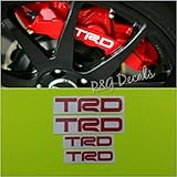 R&G Toyota TRD HIGH TEMP Brake Caliper Sticker Set of 4 Decals (Red)