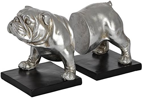 Hill Interiors Antique Silver Bulldog Bookends (One Size) (Silver)