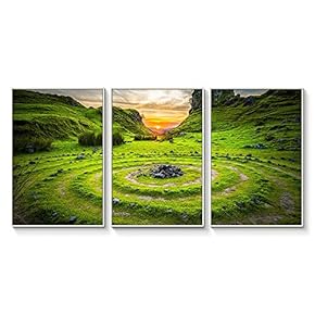 Framed Canvas Wall Art for Living Room, Bedroom Swirling Landscape Canvas Prints for Home Decoration Ready to Hang - 16"x24"x3 Panels