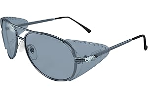Global Vision Aviator Motorcycle Safety Glasses Sunglasses Silver with Side Shields