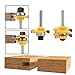 QLOUNI Tongue and Groove Set of 2 Pieces 1/4 Inch Shank Router Bit Set 3 Teeth Adjustable T Shape Wood Milling Cutter
