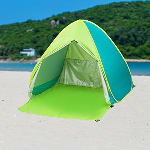 Pop Up Tent,Beach Umbrella Easy Up Beach Tents UV Protection Sun Shelter, Beach Shade for Family Baby and Adult (Green)