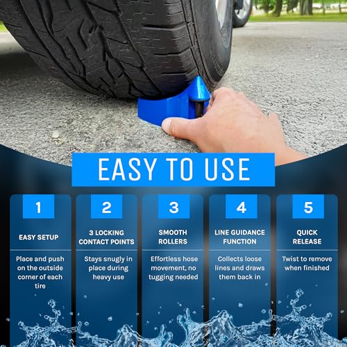 DETAIL GUARDZ Hose Guide, 4pcs Plastic Hose Roller, Blue photo 12