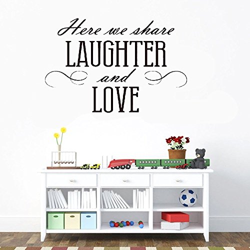 Mikeyquotes Wall Words Sayings Removable Lettering Here We Share Laughter and Love for living room home décor