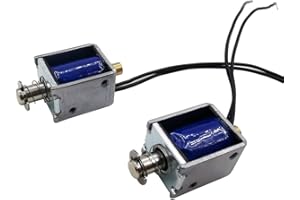 BUBQD 2PCS DC12V 42Ω Mini Push Pull Linear Solenoid Electromagnet 5mm Stroke Open Frame Actuator Electric DC Magnet Solenoid