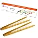 RuiLing Long Grip 2-Pack 9.5-Inch Natural Bamboo Kitchen Tongs Toast Tongs.