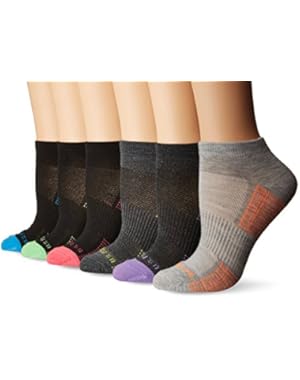Women's 6 Pack Performance Low Cut Socks, Multi-Colored, 9-11