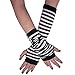 Leg Avenue White Black Stripe Gothic Arm Warmers Gloves Anime Cosplay Punk Pinup Dance