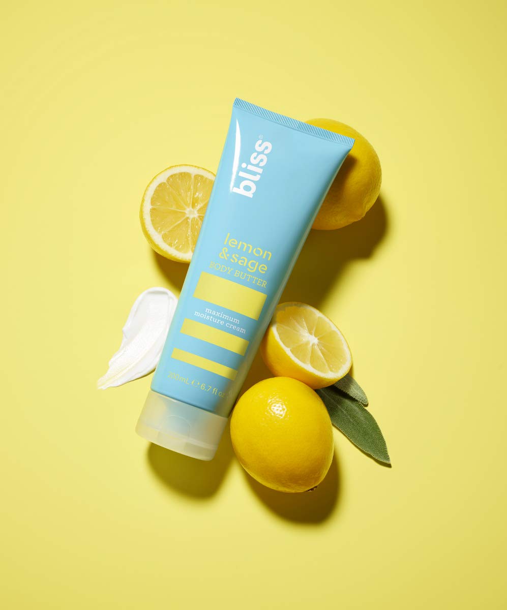 bliss Body Butter, Paraben Free Maximum Moisture Cream, Body Lotion For Dry Skin, Instant Long-Lasting Moisturizer for Women & Men, Lemon & Sage, 6.7 Fl Oz : Premium Beauty