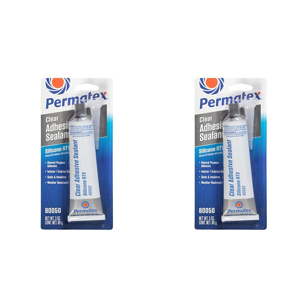 Mua Permatex 80050 Clear RTV Silicone Adhesive Sealant, 3 oz (Pack of 2 ...