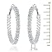 Gemini Women's Silver Plated CZ Diamonds Big Large Hoop Party Wedding Earring Valentine's Day Gifts Gm008 1.5 inches