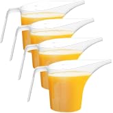 4 Pack Plastic Funnel Pitcher,Measuring Cup with Long Spout,Large Capacity Easy Pour Cup,Perfect for Bakeware Mold,Oils,Watering Plants(1000ml)