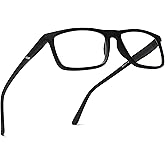 2SeeLife Blue Light TR-90 Reading Glasses for Men – Fits all Face Shapes, Sturdy Frame, Spring Hinges, Premium Readers, Black, +2.00