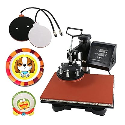 F2C Pro 5 in 1 Swing-Away Digital Transfer Sublimation Heat Press Machine Hat/Mug/Plate/Cap/T-Shirt Multifunction New Black((5 in 1 Swing Away) - Image 3