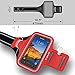 J&D Armband Compatible for iPhone 13/13 Pro/Galaxy S21/S20+/S20 Plus/Note 10/S8 Active/S7 Active/S7 Edge, Sports Armband with Key Holder Slot, Perfect Earphone Connection While Workout Running, Red