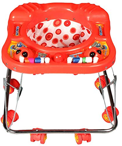 ODELEE Musical Foldable Activity Walker for Baby Kids (Red)