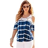 Sunward(TM) Women Summer Beach Fashion Sexy Print Lace Blouse