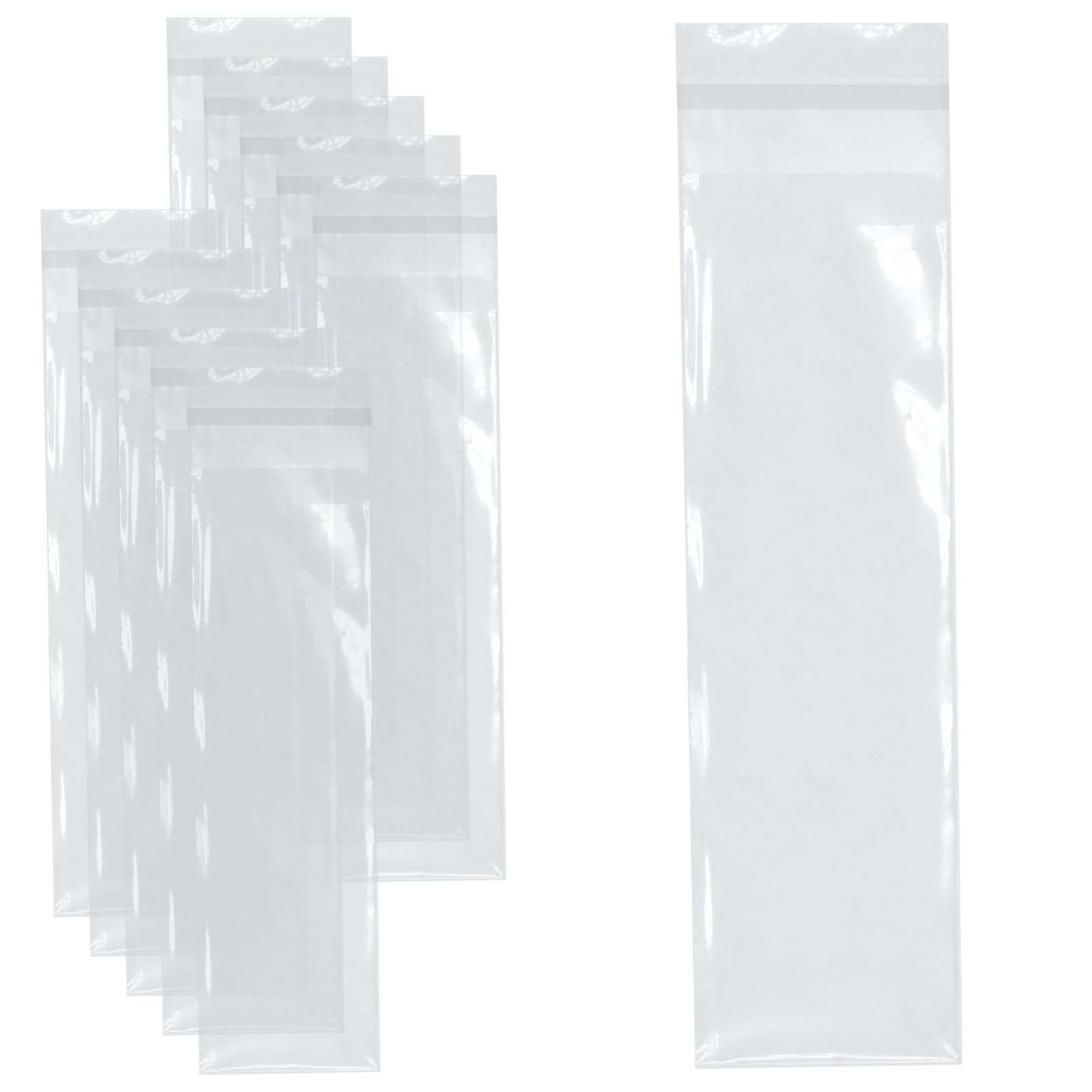 celloexpress Mini Bookmark Cello 65mm x 165mm + 30mm Flap - Cellophane Clear Display Bags 30 Micron Self Seal - Pack of 500