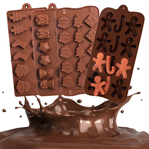 4 Pack Chocolate Silicone Mold, Candy Mold, Chocolate Cake Decoration, Jelly, Fudge, Christmas-themed Chocolate Candy Mold - Thumbnail 5