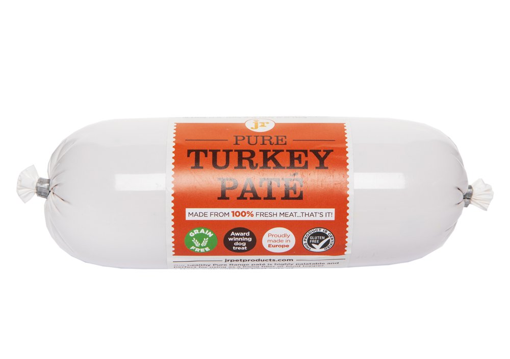 5 x 400g JR Pet Products Pure Turkey Pate Pâté Complete Dog Food 100