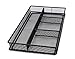 EasyPAG 3 Slot Drawer Organizer with Two Adjustable Dividers Storage for Office Desk Supplies and Accessories,Black