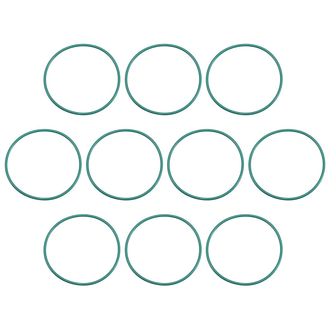 sourcing map Fluorine Rubber O-Rings, 32mm OD 30mm ID 1mm Width FKM Seal Gasket for Machinery Plumbing, Green, Pack of 10