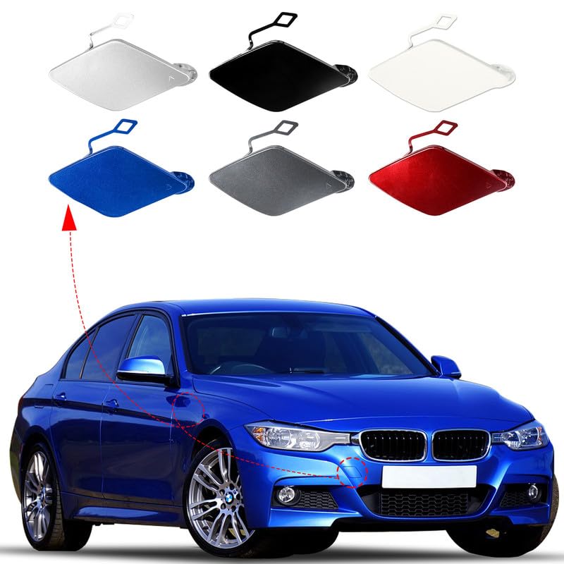 Photo 1 of Car Front Bumper Tow Hook Cover Cap Towing Eye Fit for BMW 3 Series F30 M-Sport 320i 325d 328i 330d 330e 330i 340i 335i 2013-2018 51118056606 51118067961 Trailer Cover (Blue, Right Passenger Side)