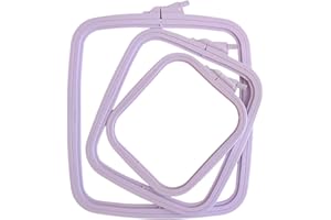 Nurge Lilac Large Plastic Square Embroidery Hoop, Cross Stitch Hoops, Punch Needle Hoop (3 Pcs Set)