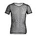 Freebily Men's Sheer Mesh See Through Fishnet Clubwear Vest Shirt Sport Tank Top Undershirt Black Medium