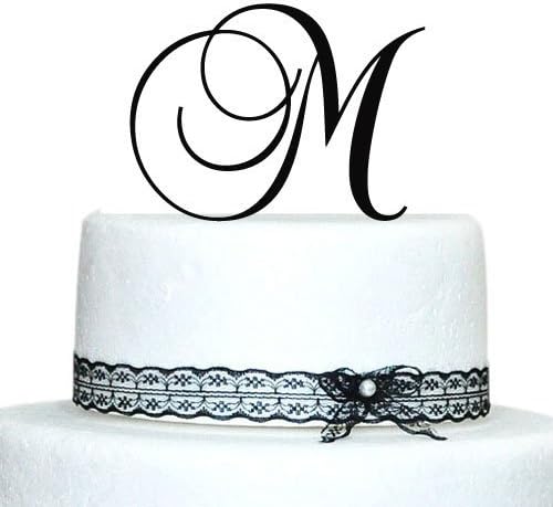 Buythrow Personalized Acrylic Wedding Initial Cake Topper in any letter A B C D E F G H I J K L M N O P Q R S T U V W X Y Z Gold