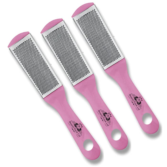 Foot Files for Hard Skin,Foot File Effective Removal Dead Skin Callus Cracked Skin Pack of 3 Files (Pink Foot Scrubber)