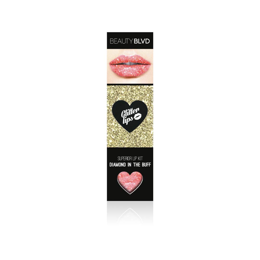 BEAUTYBLVD Glitter Lips, Cruelty Free Lip Kit - Diamond in the Buff