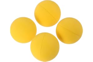 KOMBIUDA 4pcs High Bounce Yellow Rubber Balls for Rebound Training Highly Balls for Sports Games Enhance Reaction and Perform